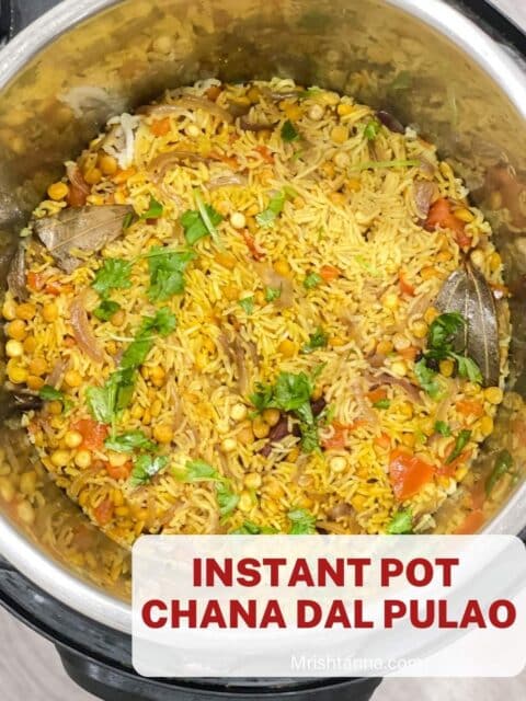 A pot is with chana dal pulao.